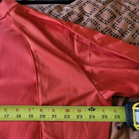 EUC ATHLETA Zion Microfleece Zip Up Bomber Jacket Torch Red Large - Picture 10 of 12